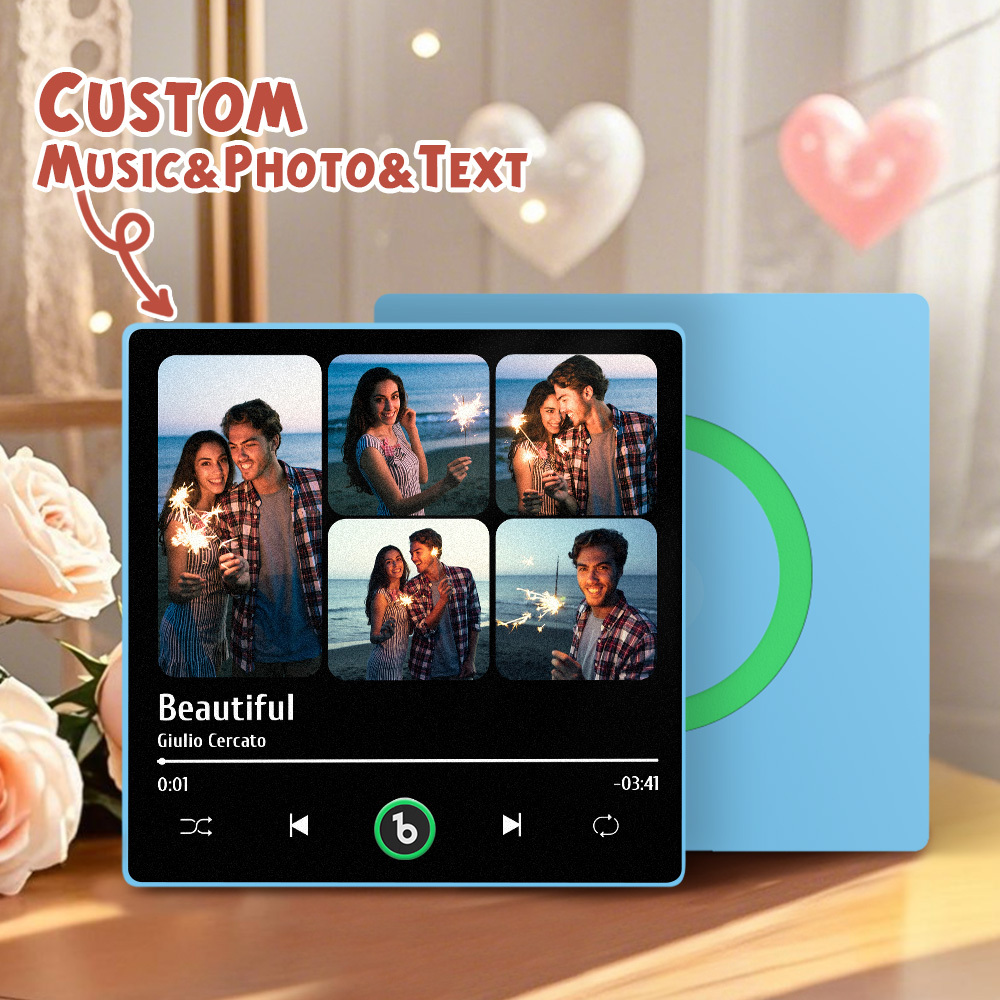 Custom Music Fridge Magnets Valentine's Day Gifts Custom Music Fridge Magnet Colorful Frame Album Fridge Magnet Can Play Songs Gift for Couple