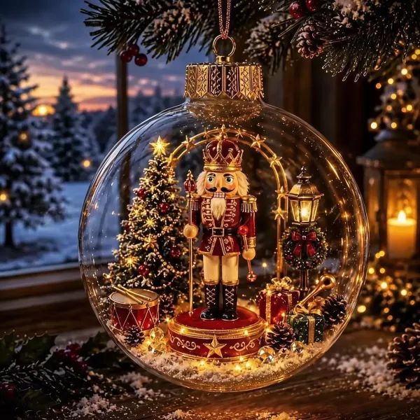 Enchanted Christmas Glow Ornament Miniature Holiday Scene Keepsake Best Christmas Gift for Family