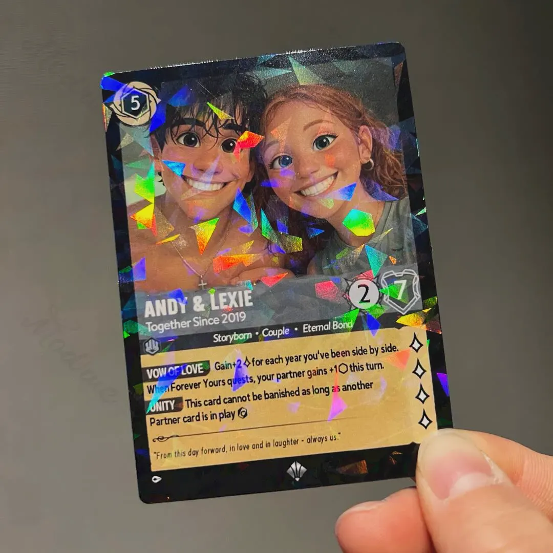 Carte Personnalisée Avec Portrait De Couple Style Dessin Animé, Carte D'anniversaire Personnalisée Avec Photo De Couple Style Anime, Cadeau Idéal Pour La Saint-valentin. - MaPhotocaleconFr