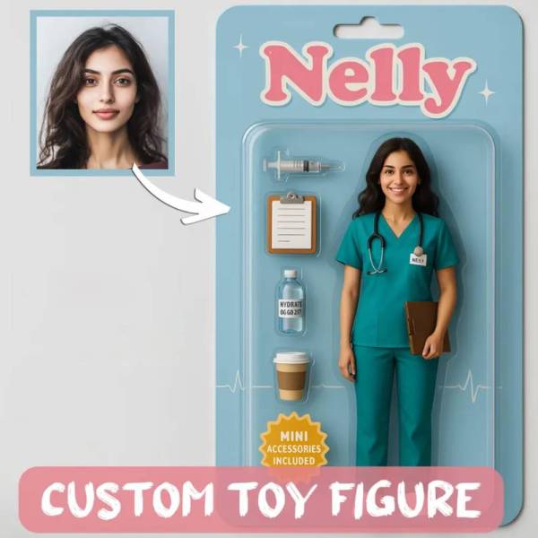 Custom 3D Effect Action Figure Pack Packaging Toy Box Style Art Gift Personalized Acrylic Car Hanger Gift for Dad - Photowatch