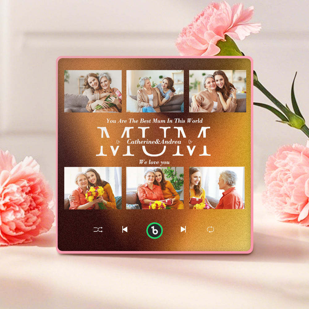 Personalised Fridge Magnets That Plays Music with 6 Photos Mother's Day Gifts for Mum -