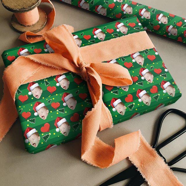 Merry Christmas Face Gift Wrap - photowatch