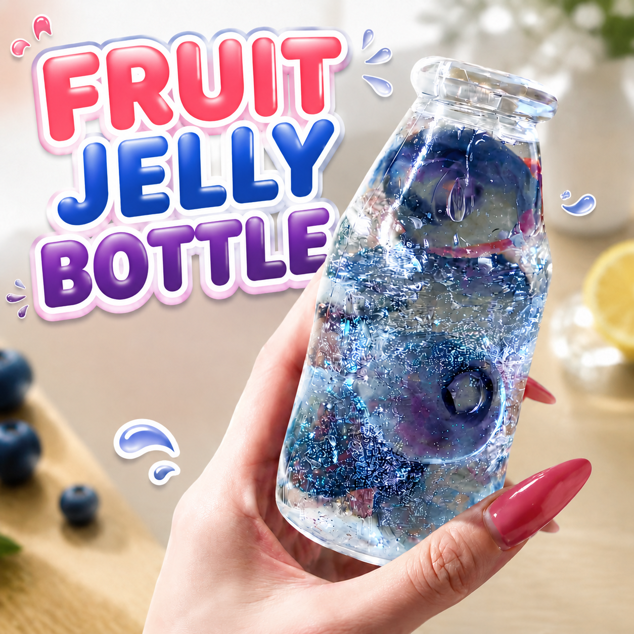 Fruit Jelly Sensory Bottle Squishy Stress Relief Toy Cute Fidget Gift