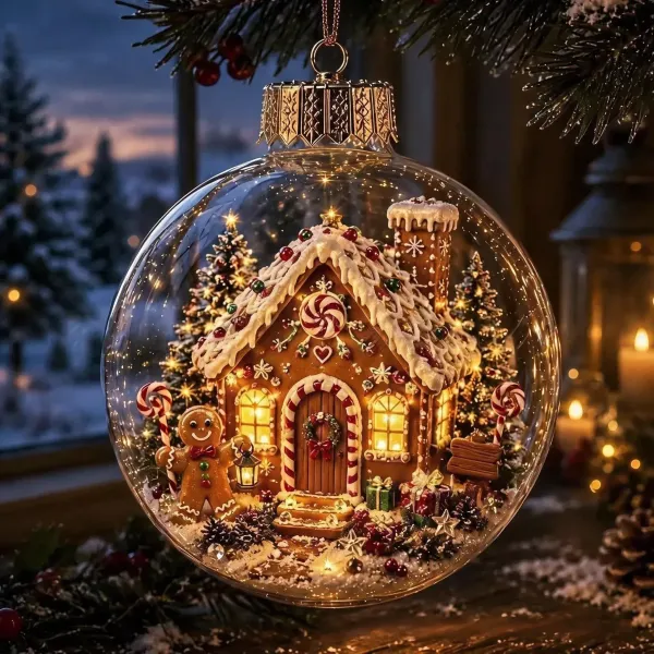 Enchanted Christmas Glow Ornament Miniature Holiday Scene Keepsake Best Christmas Gift for Family