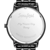 Men's Engraved Photo Watch With Luminous Pointer Black Alloy Bracelet 38mm - photowatch
