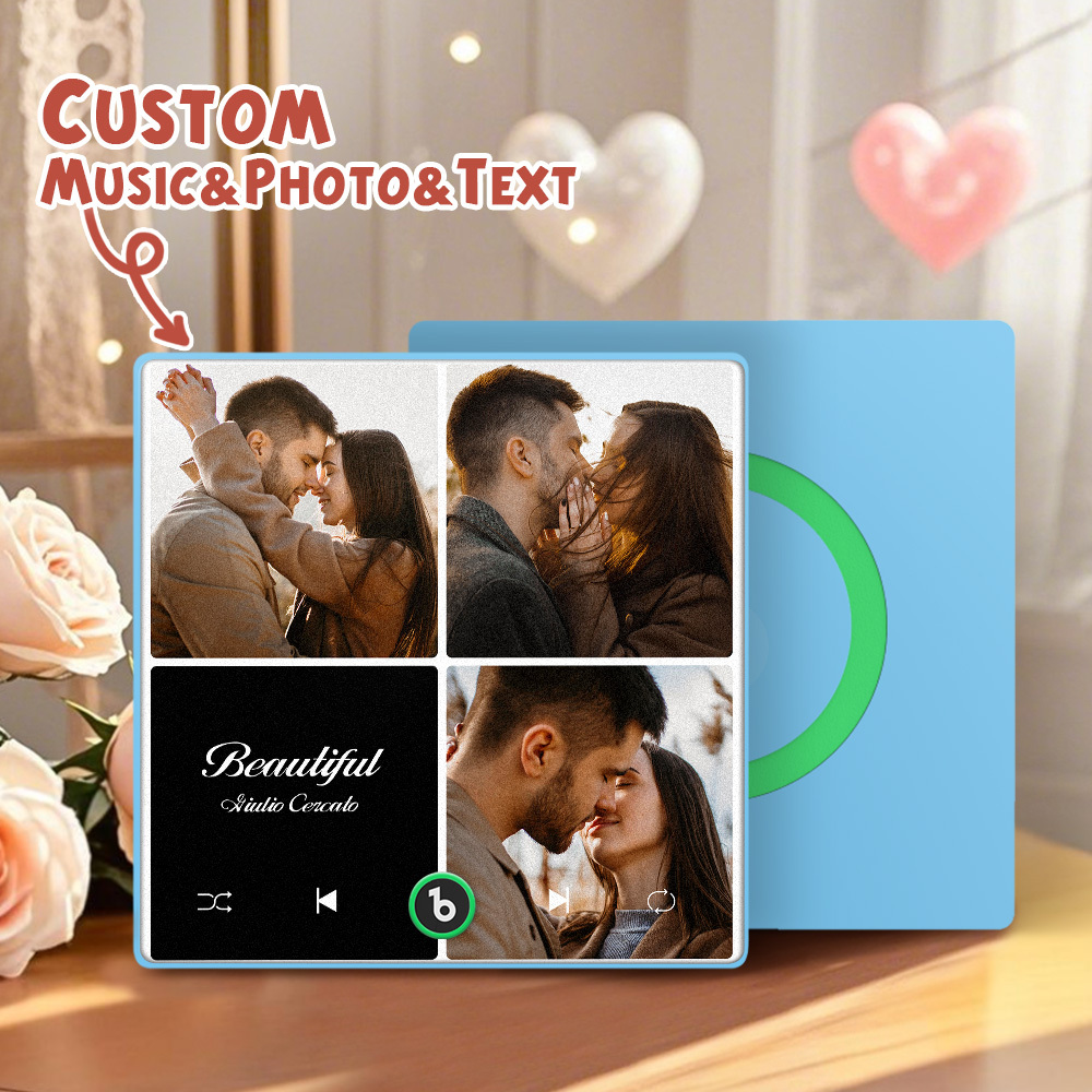 Custom Music Fridge Magnets Valentine's Day Gifts Custom Music Fridge Magnet Colorful Frame Album Fridge Magnet Can Play Songs Gift for Couple