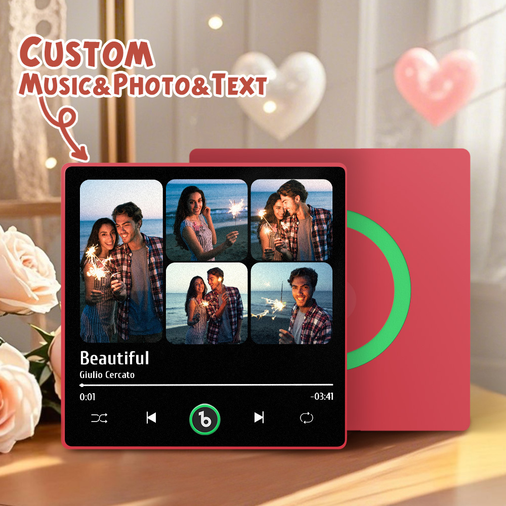 Custom Music Fridge Magnets Valentine's Day Gifts Custom Music Fridge Magnet Colorful Frame Album Fridge Magnet Can Play Songs Gift for Couple