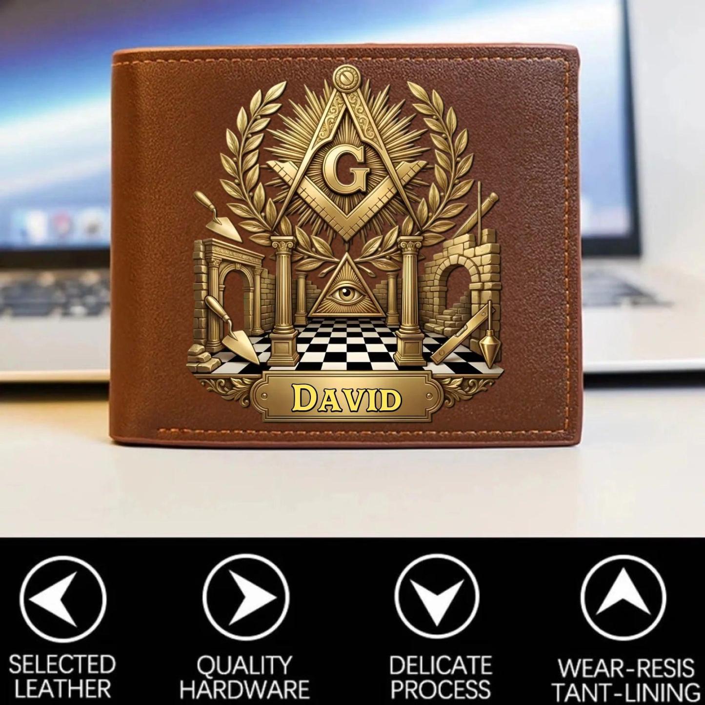 Personalized Leather Wallet, Custom Name Engraved Bifold Wallet, Premium Gift for Men Husband Father Anniversary Birthday