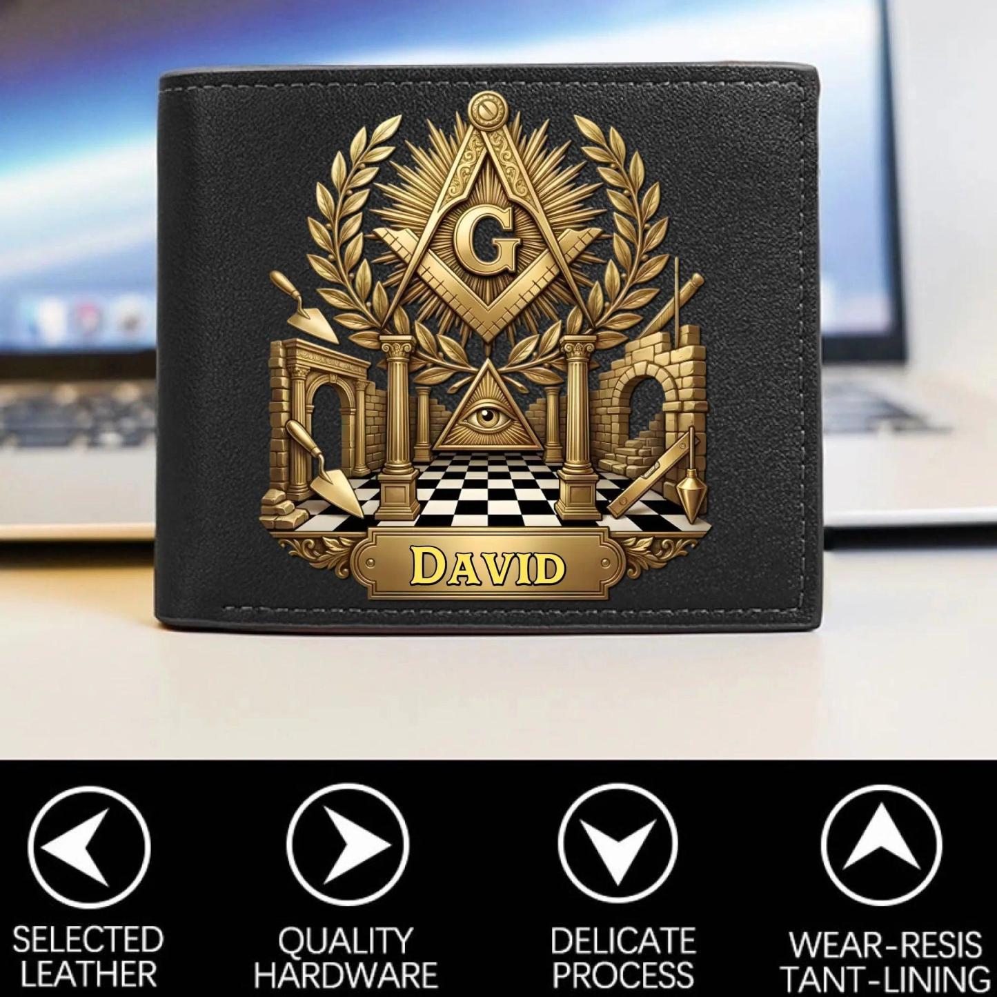 Personalized Leather Wallet, Custom Name Engraved Bifold Wallet, Premium Gift for Men Husband Father Anniversary Birthday