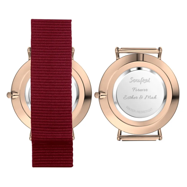 Ladies Watch Personalized Photo Watch With Black Red Blue Strap Birthday Gift - photowatch