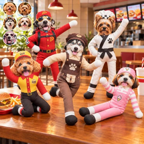 Custom Funny Pet Photo Christmas Plush Doll Gifts For Pet Lovers • My Merry Pup - Personalized Poseable Plush Doll - MySpotifyGlass