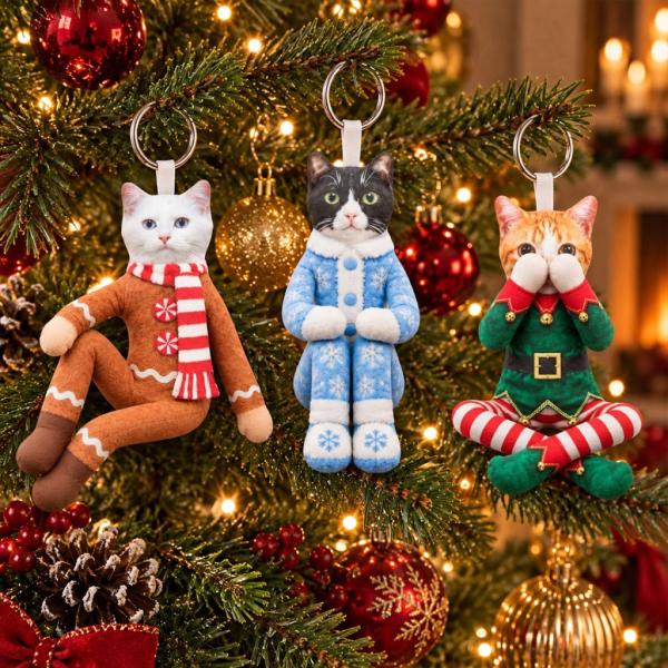 Custom Funny Pet Photo Christmas Plush Doll Gifts For Pet Lovers • My Merry Pup - Personalized Poseable Plush Doll - MySpotifyGlass