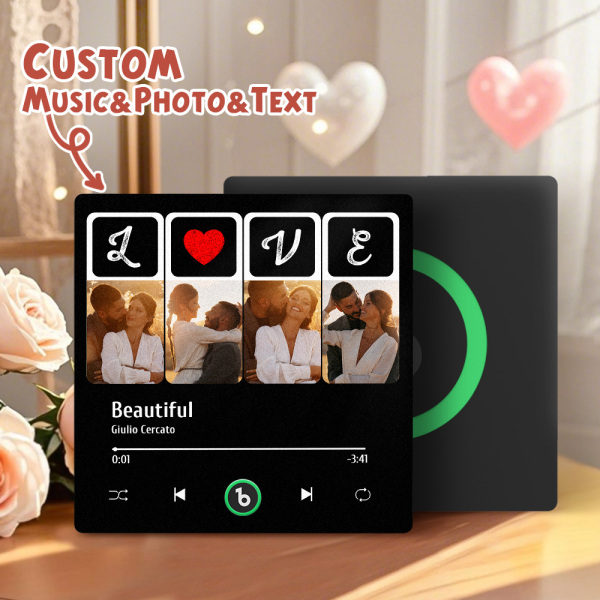 Custom Music Fridge Magnets Valentine's Day Gifts Custom Music Fridge Magnet Colorful Frame Album Fridge Magnet Can Play Songs Gift for Couple