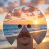 Acrylic Mirror Mask Head-mounted Photo Prop,Reflective Surface Mirror Face Mask for Photoshoots
