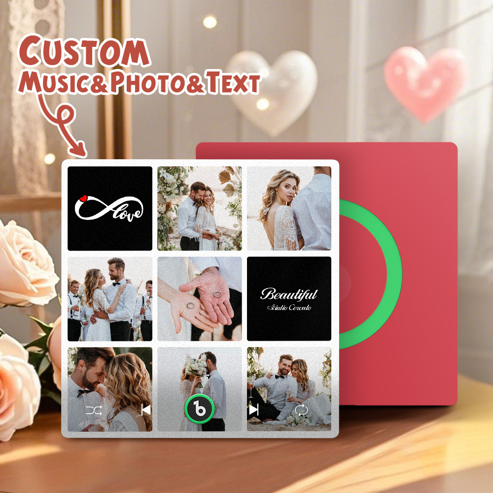 Custom Music Fridge Magnets Valentine's Day Gifts Custom Music Fridge Magnet Colorful Frame Album Fridge Magnet Can Play Songs Gift for Couple