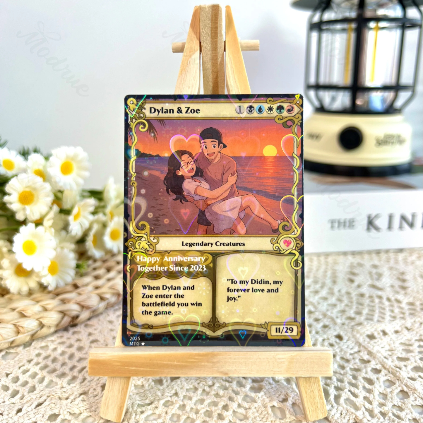 Personalized Magic Card Couple Photo Anime Style Valentine's Day Gift for Couple - Photowatch