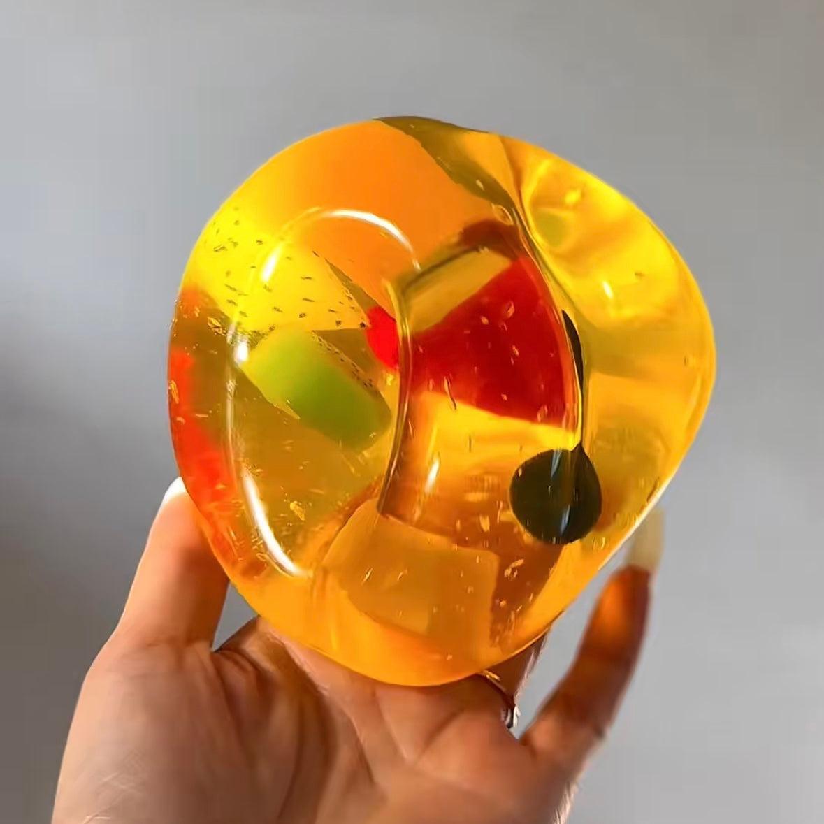Fruit Jelly Squishy Ball Realistic Fruit Gel Stress Relief Sensory Fidget Toy