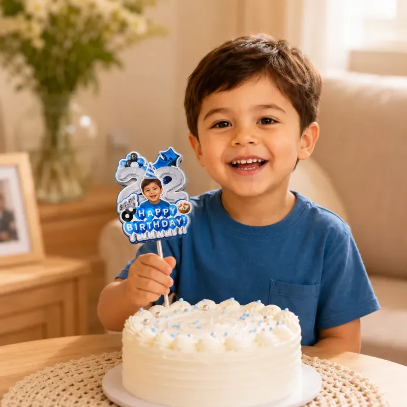 Personalized Birthday Cake Topper with Photo, Custom Face Acrylic Cake Decoration for Any Age, Funny Birthday Party Favors, Best Birthday Gift