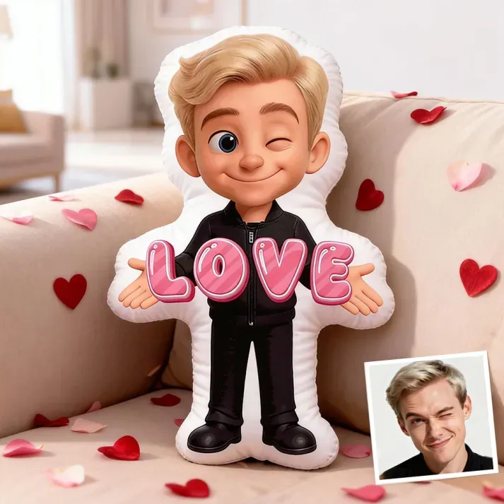 Custom Minime Doll Confession Pillow, Confession Pillow, Personalized Pillow for Valentine’s Day Gifts