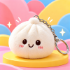 Cute Dumpling Bao Bun Plush Keychain – Soft Squeeze Stress Relief Fidget Charm