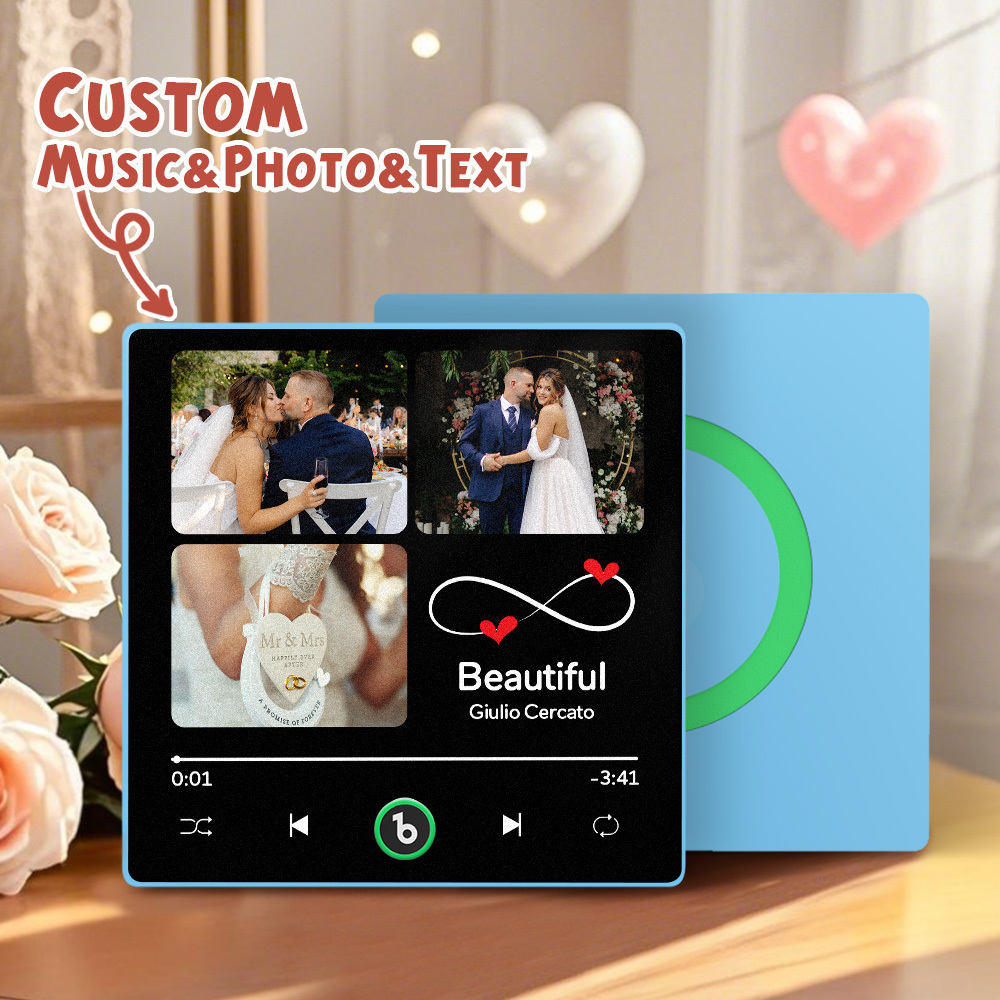 Custom Music Fridge Magnets Valentine's Day Gifts Custom Music Fridge Magnet Colorful Frame Album Fridge Magnet Can Play Songs Gift for Couple