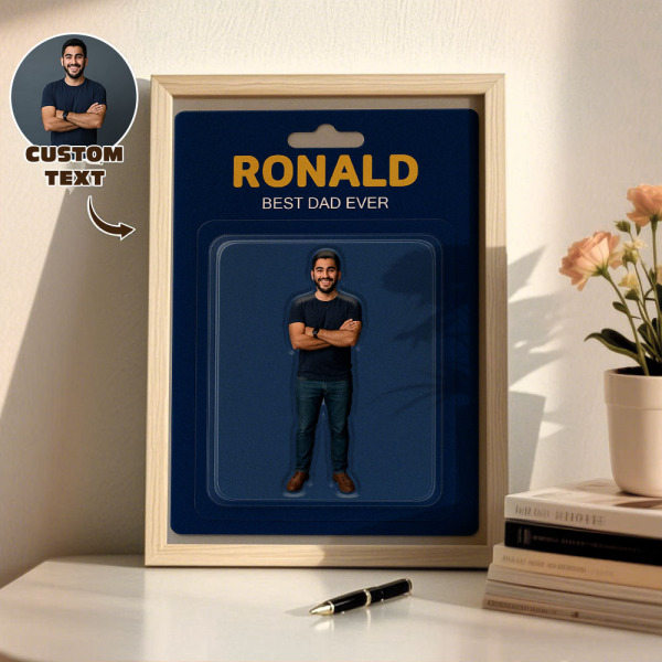 Father Custom Activity Character Portrait Personalized Toy Box Art 2D Custom Photo Frame Decoration Gift for Dad