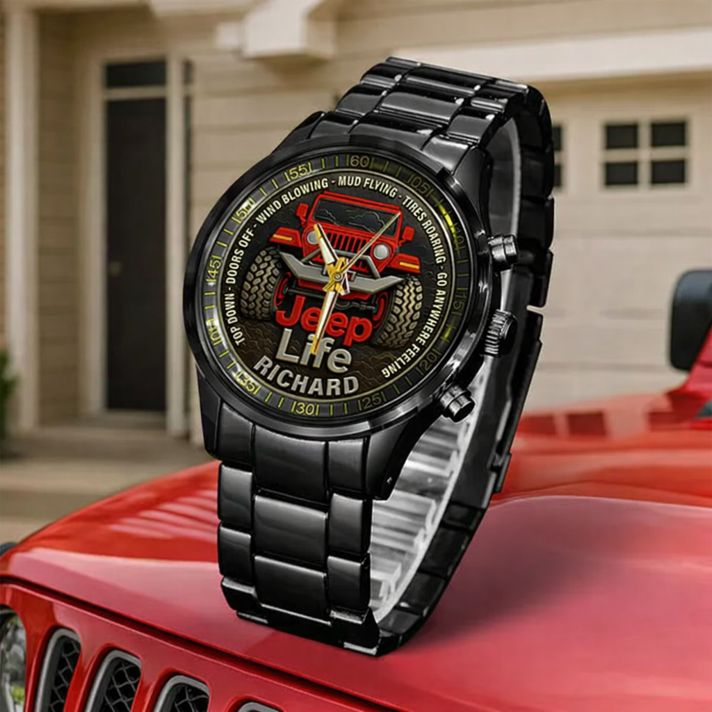 Personalized Off-Road Adventure Watch, Custom Name Sport Style Wristwatch for Car & Outdoor Lovers, Best Choice for Valentine's Day