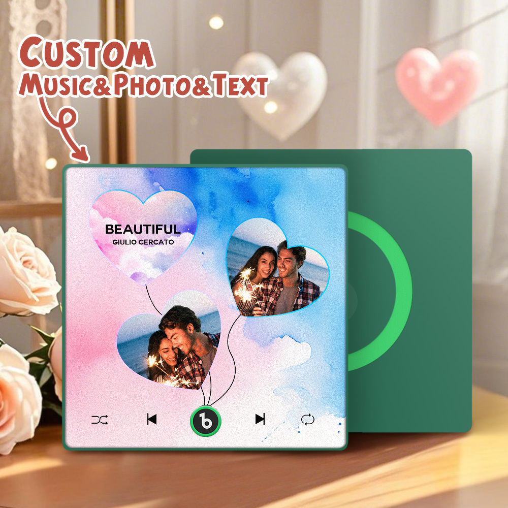 Custom Music Fridge Magnets Valentine's Day Gifts Custom Music Fridge Magnet Colorful Frame Album Fridge Magnet Can Play Songs Gift for Couple