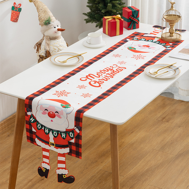 Creative Santa Table Runner | 3D Dangling Legs Design | Christmas Holiday Table Decoration