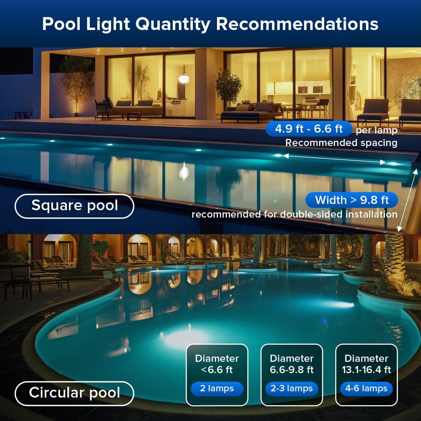 Upgraded Rechargeable RGB Pool Light with Remote Control & IP68 Waterproof, Color Changing Magnetic Pool Lights for Swimming Pool, Hot Tub, Fountain & Pond