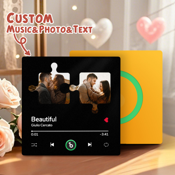 Custom Music Fridge Magnets Valentine's Day Gifts Custom Music Fridge Magnet Colorful Frame Album Fridge Magnet Can Play Songs Gift for Couple