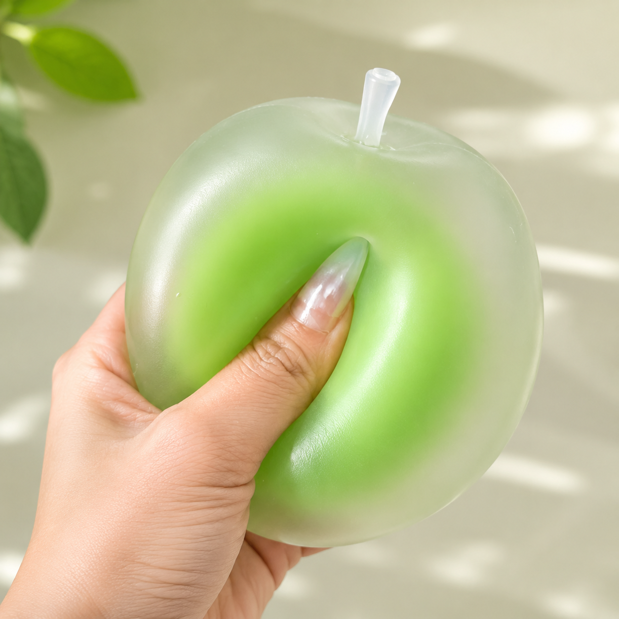 Juicy Green Apple Squishy Toy Soft Center Filling Stress Relief Fidget Toy