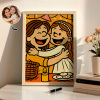 Custom Photo Cartoon Wooden Frame Decorations Romantic Decor Plaque Gifts For Couples - MyPhotoSocks