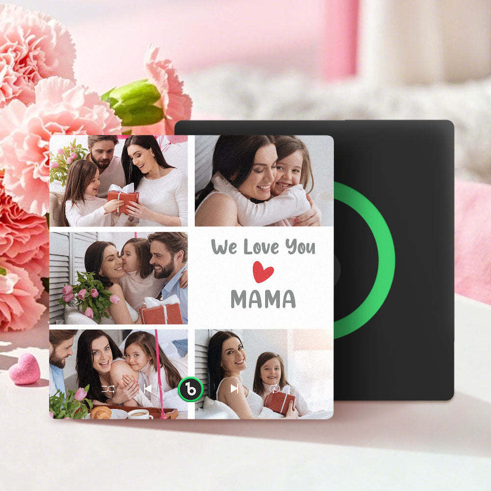 Personalised Music Fridge Magnets That Plays Music with 5 Photos Mother's Day Gifts for Mum We Love You MAMA -