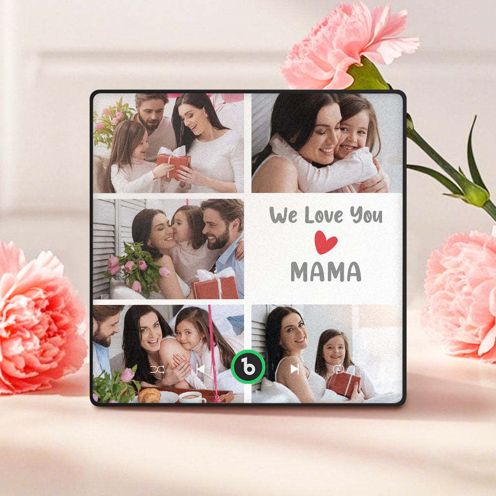 Personalised Music Fridge Magnets That Plays Music with 5 Photos Mother's Day Gifts for Mum We Love You MAMA -
