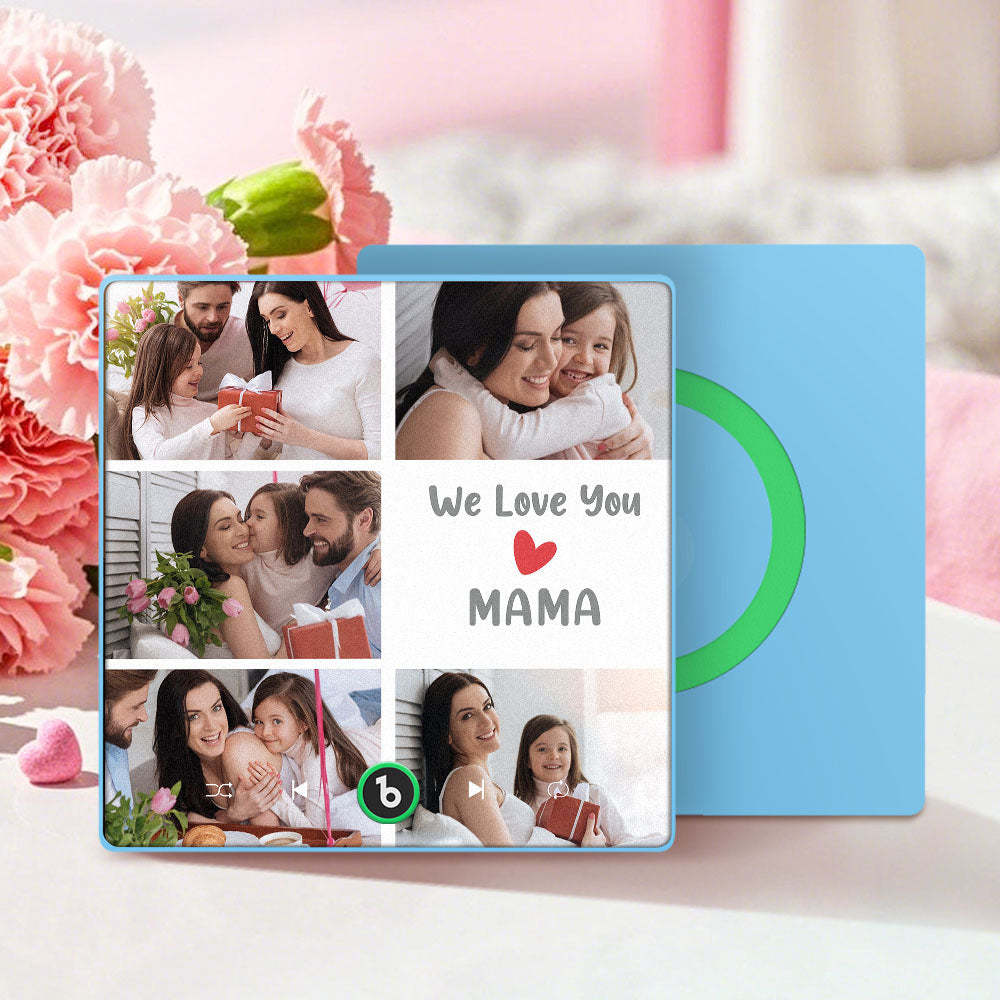 Personalised Music Fridge Magnets That Plays Music with 5 Photos Mother's Day Gifts for Mum We Love You MAMA -