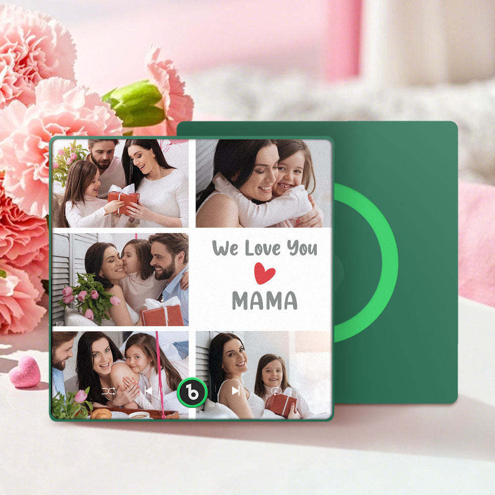 Personalised Music Fridge Magnets That Plays Music with 5 Photos Mother's Day Gifts for Mum We Love You MAMA -