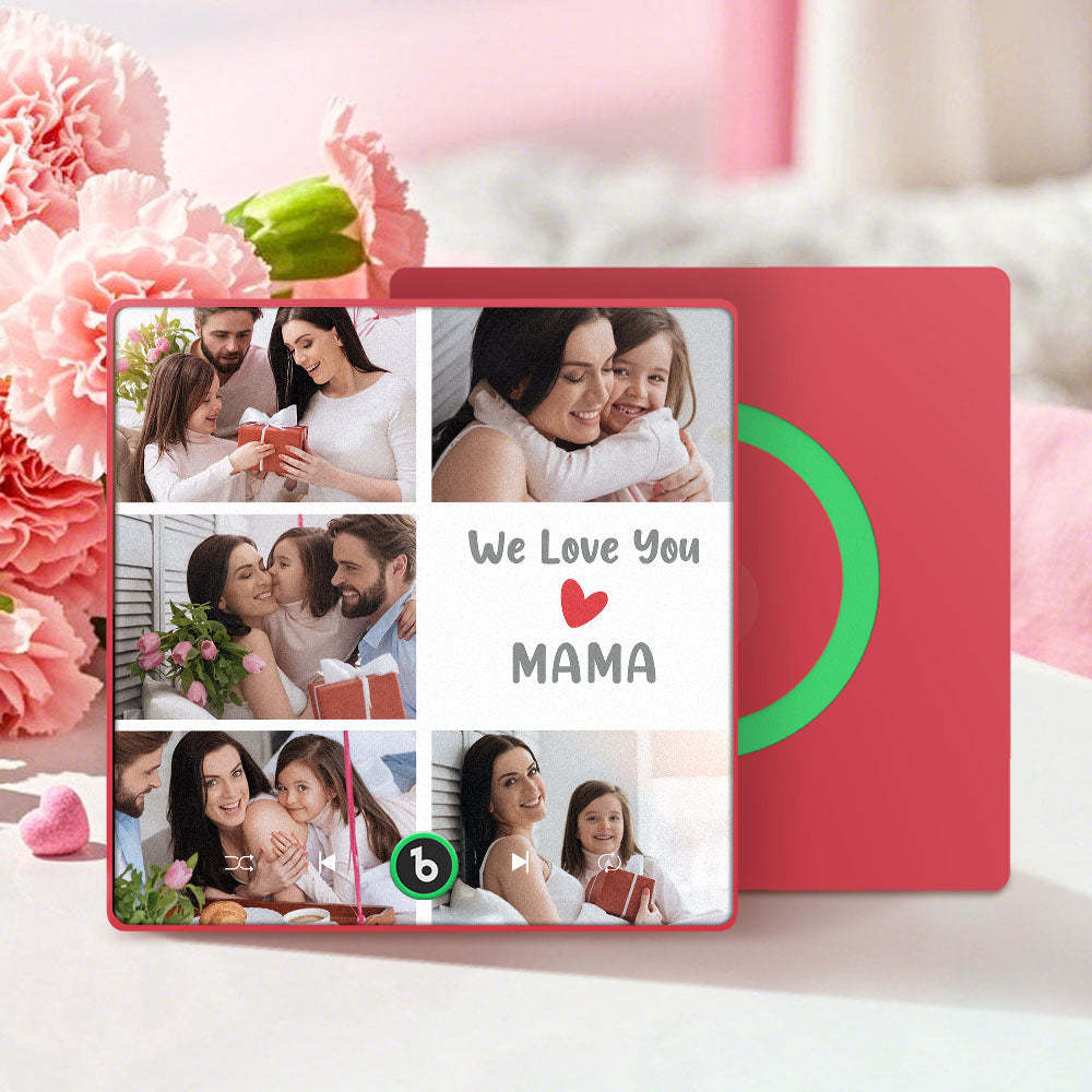 Personalised Music Fridge Magnets That Plays Music with 5 Photos Mother's Day Gifts for Mum We Love You MAMA -