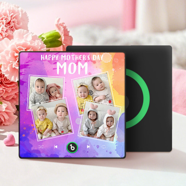 Custom Music Fridge Magnets That Plays Music with 4 Photos Mother's Day Gifts for Mum -