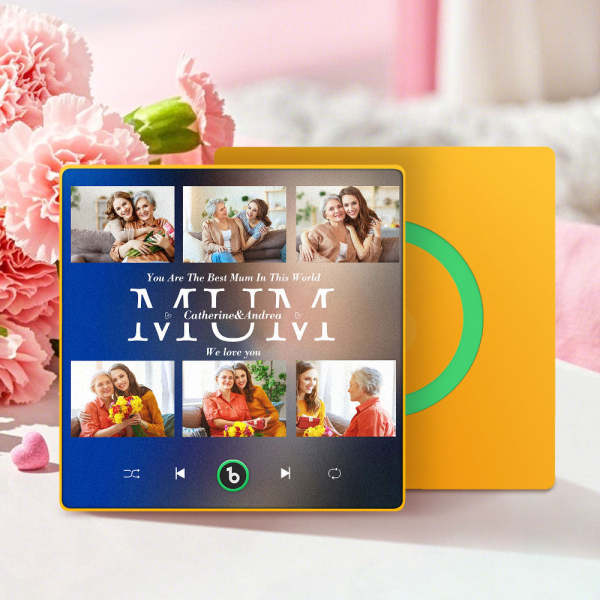 Personalised Fridge Magnets That Plays Music with 6 Photos Mother's Day Gifts for Mum -