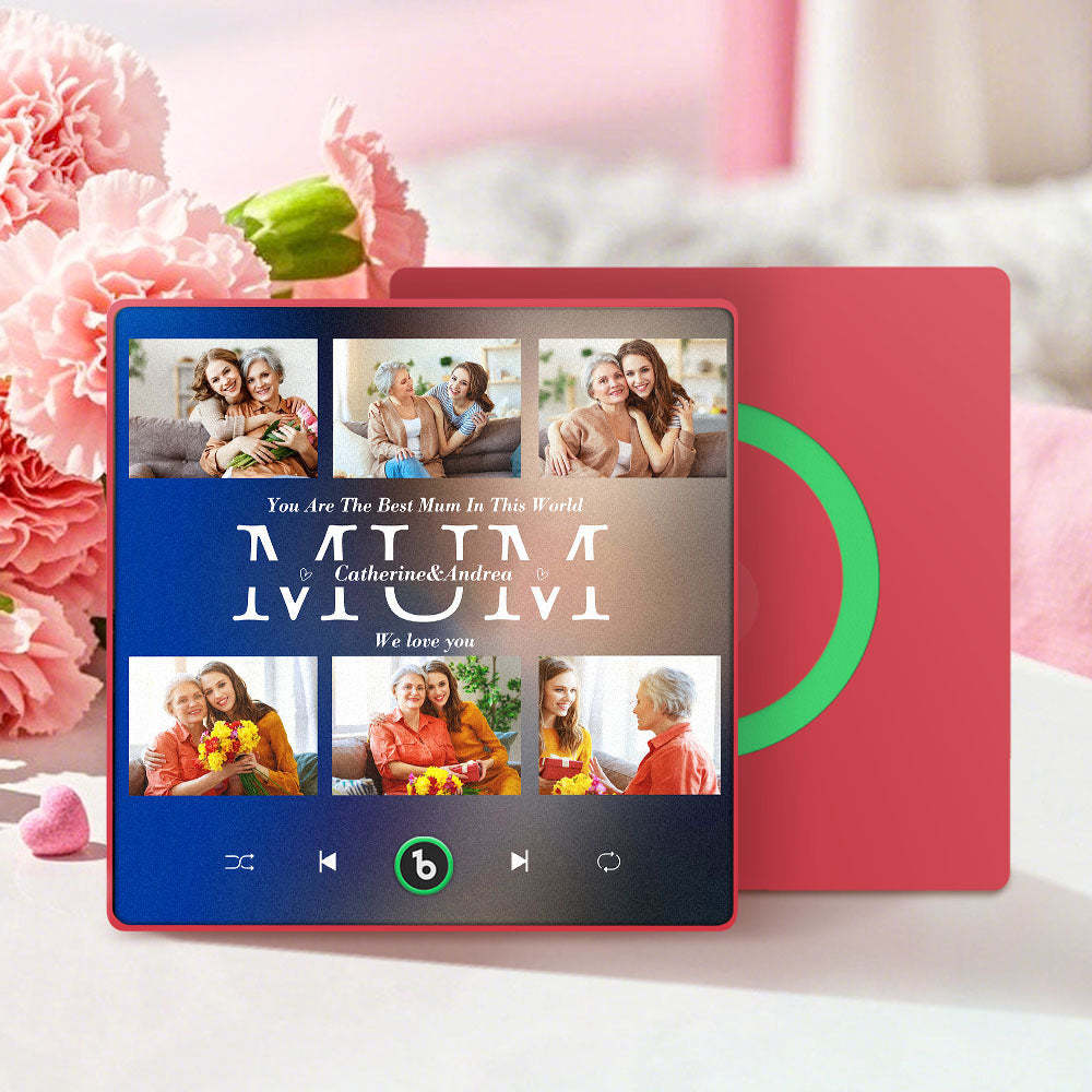 Personalised Fridge Magnets That Plays Music with 6 Photos Mother's Day Gifts for Mum -