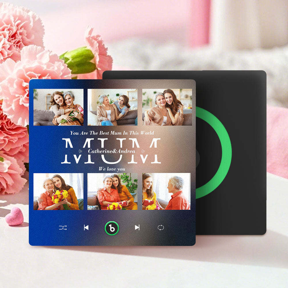 Personalised Fridge Magnets That Plays Music with 6 Photos Mother's Day Gifts for Mum -