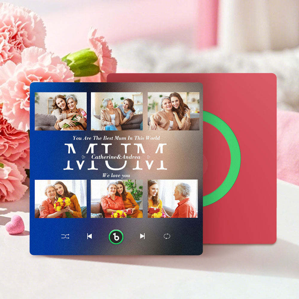 Personalised Fridge Magnets That Plays Music with 6 Photos Mother's Day Gifts for Mum -