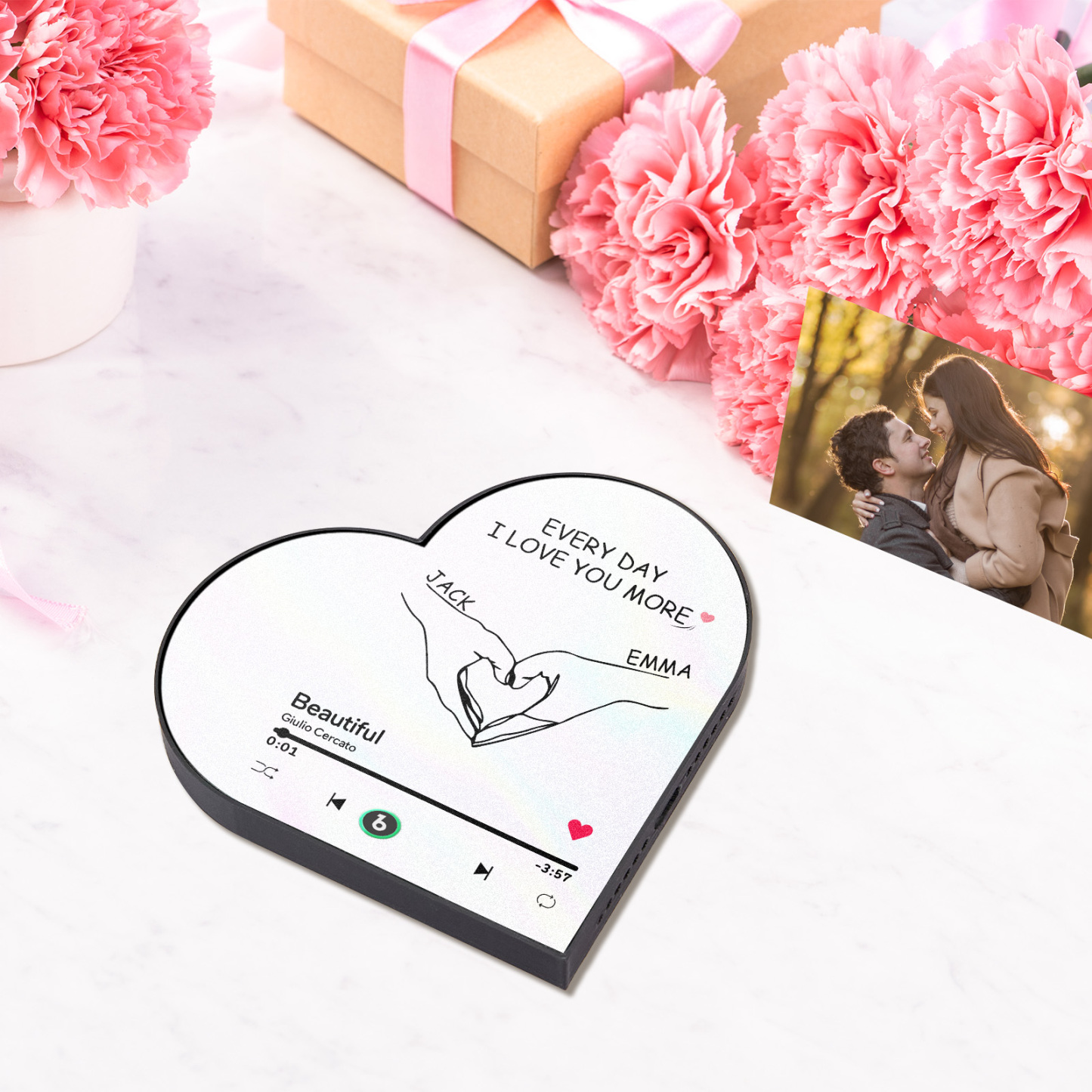 Custom Music Fridge Magnet Custom Heart Frame Album Fridge Magnet Music Wall Photo Sticker