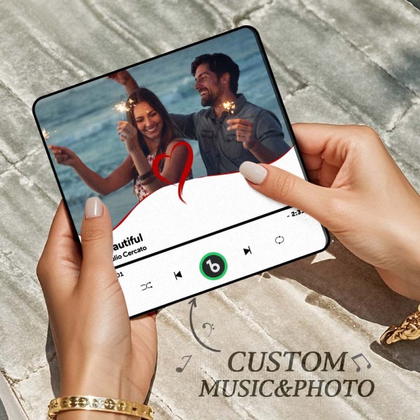 Custom Music Fridge Magnets Custom Music Fridge Magnet Colorful Frame Album Fridge Magnet Can Play Songs Gift for Couple