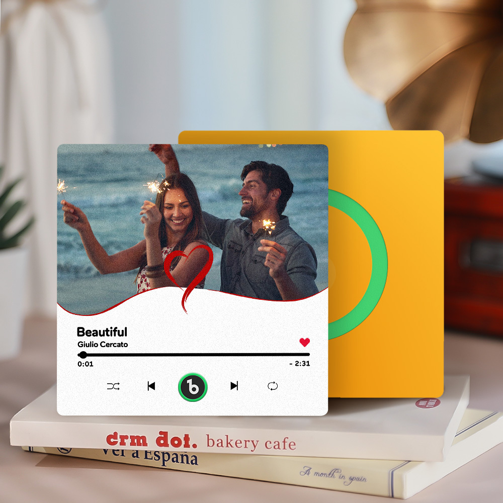 Custom Music Fridge Magnets Custom Music Fridge Magnet Colorful Frame Album Fridge Magnet Can Play Songs Gift for Couple