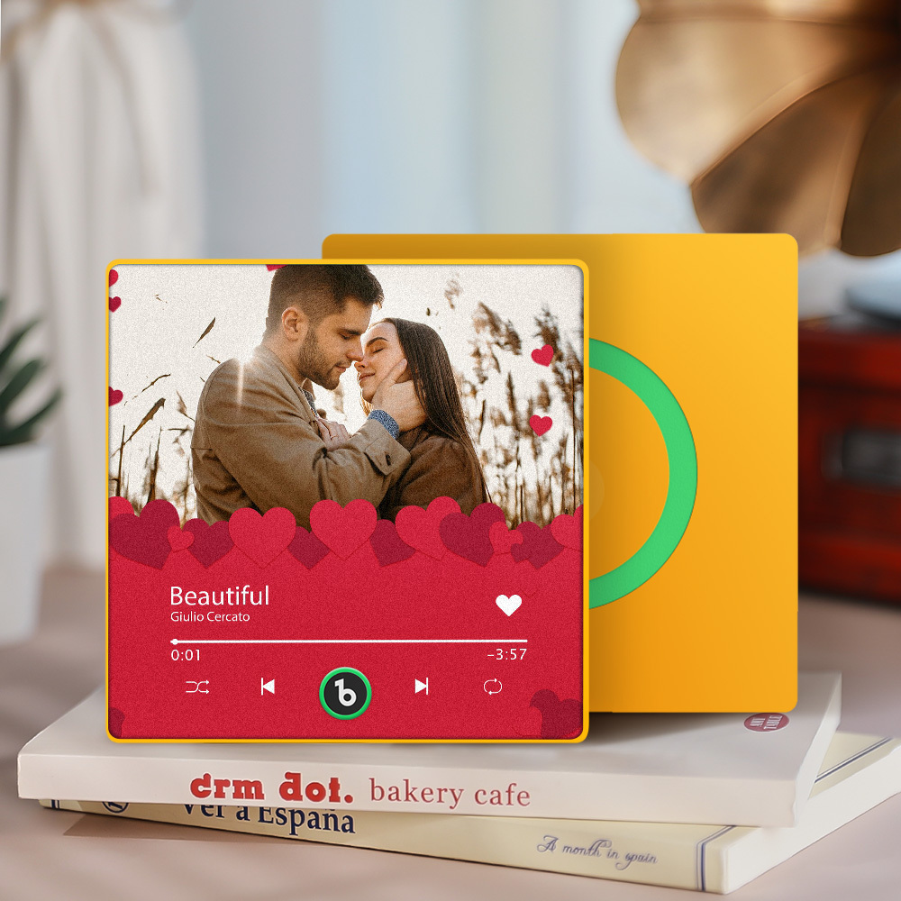 Custom Music Fridge Magnets Custom Music Fridge Magnet Colorful Frame Album Fridge Magnet Can Play Songs Gift for Couple