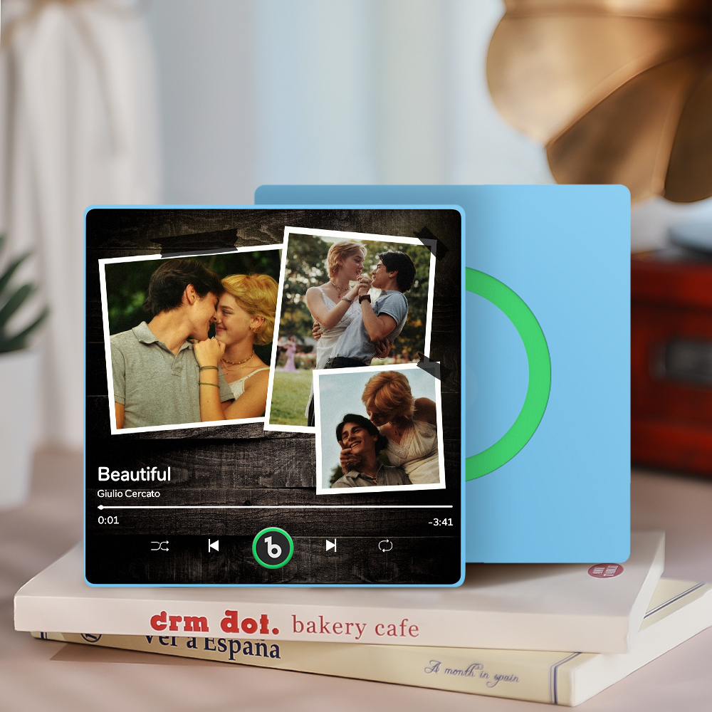 Custom Pink Wood Grain Background Custom Music Photo Refrigerator Magnet For Your Beloved