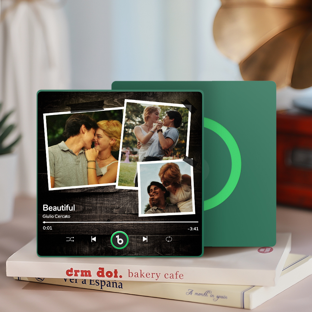 Custom Pink Wood Grain Background Custom Music Photo Refrigerator Magnet For Your Beloved