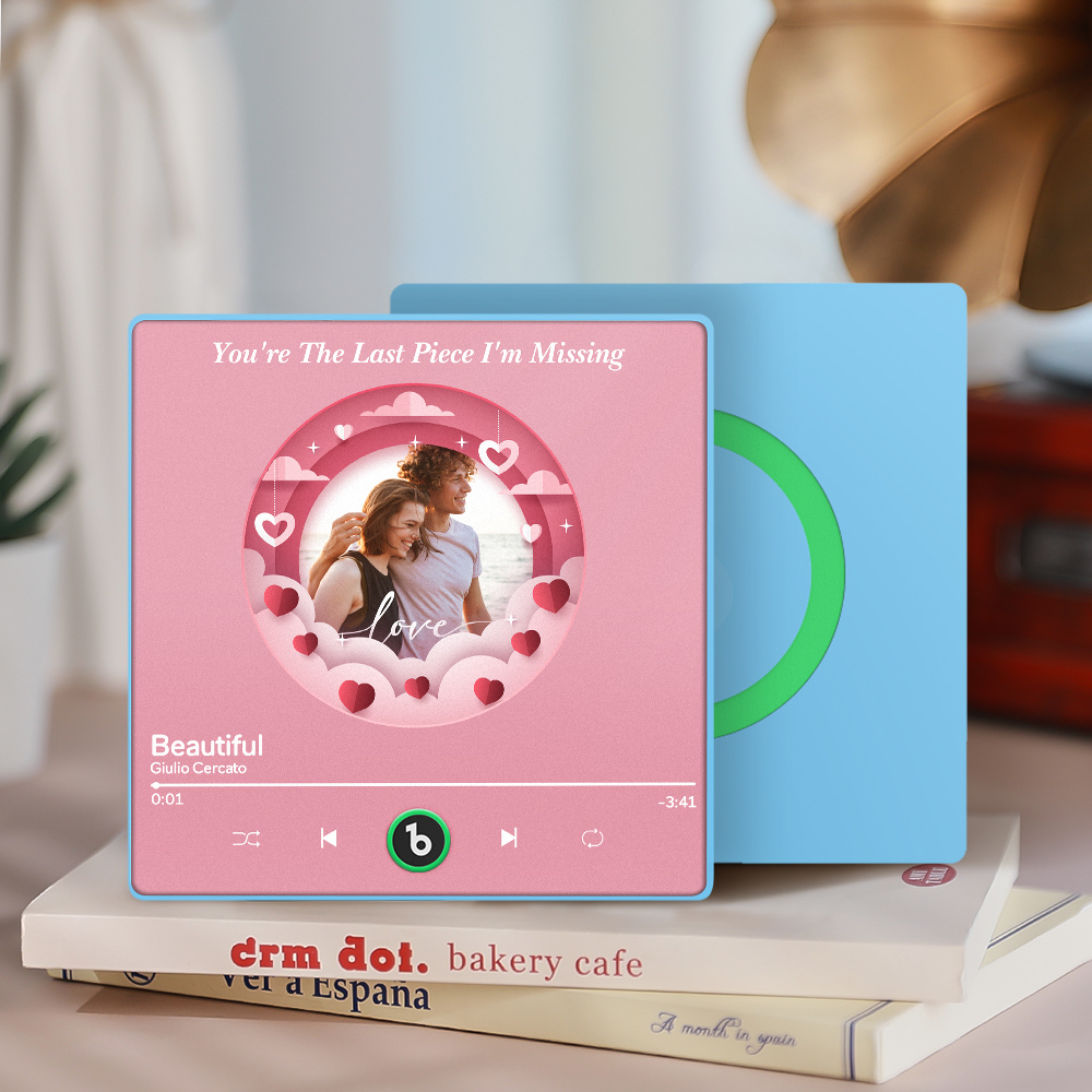 Customized Pink Heart-Shaped Refrigerator Magnet Customized Music And Photo Refrigerator Magnet As A Gift For Her